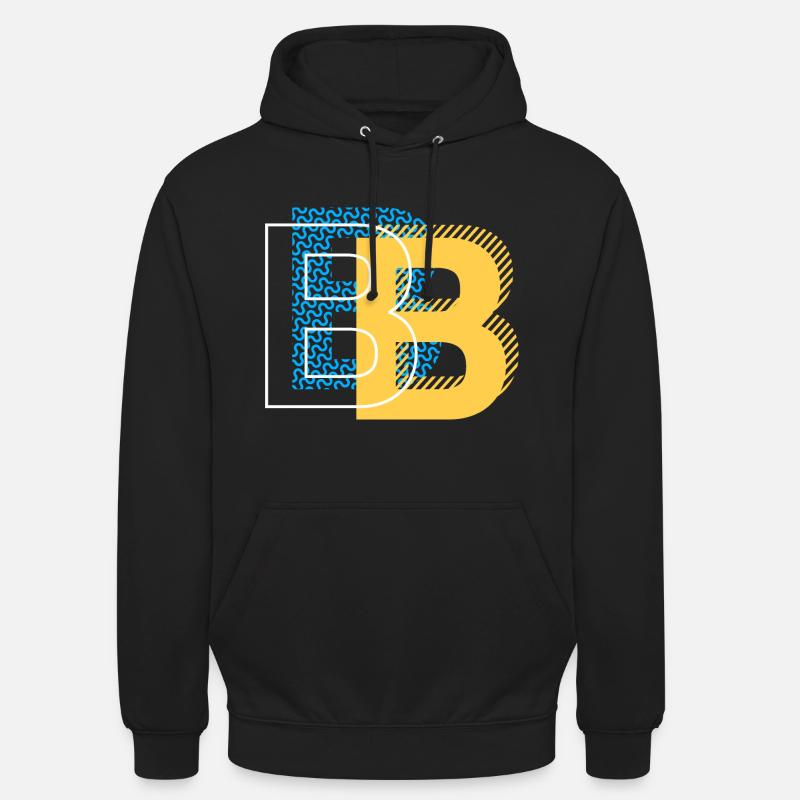 Lettre initiale B b - Sweat-shirt à capuche unisexe - noir