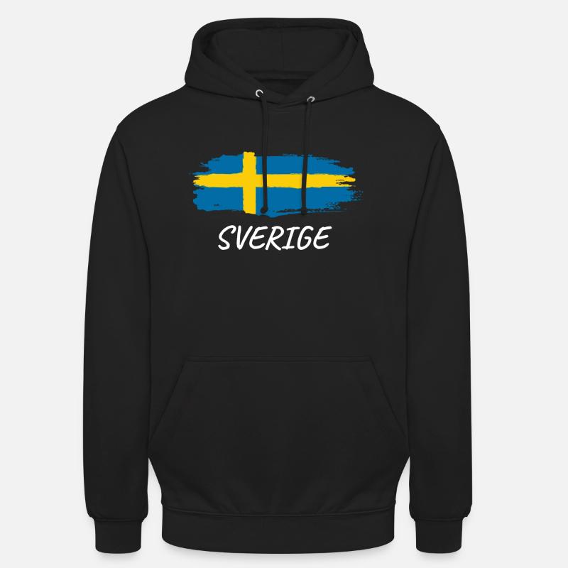 Drapeau grunge de Suède - Sweat-shirt à capuche unisexe - noir