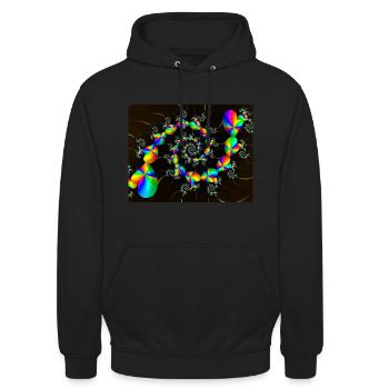 SPIRAL RAINBOW HEARTS - Unisex Hoodie - Schwarz - Vorne - Alina (178cm) & Michal (187cm)