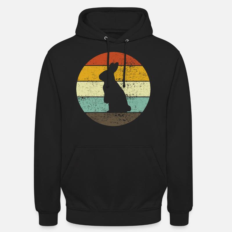 Rabbit Easter Retro Gift - Unisex Hoodie - black
