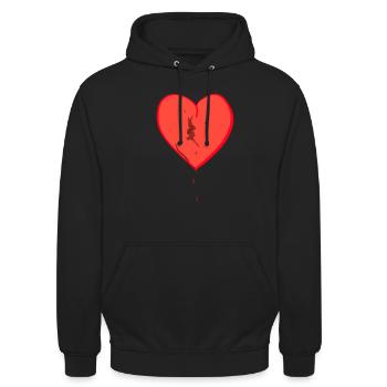 rotes herz gebrochen symbol bluten - Unisex Hoodie - Schwarz - Vorne - Alina (178cm) & Michal (187cm)