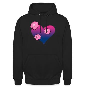 blumen herz symbol liebe pink - Unisex Hoodie - Schwarz - Vorne - Alina (178cm) & Michal (187cm)