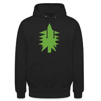 Fir tree tree natural - Unisex Hoodie - black - Front - Alina (178cm) & Michal (187cm)