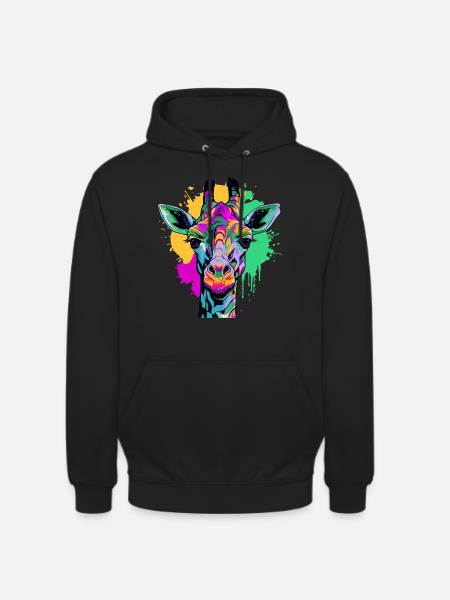 Kunterbunte Giraffe - Unisex Hoodie - Schwarz