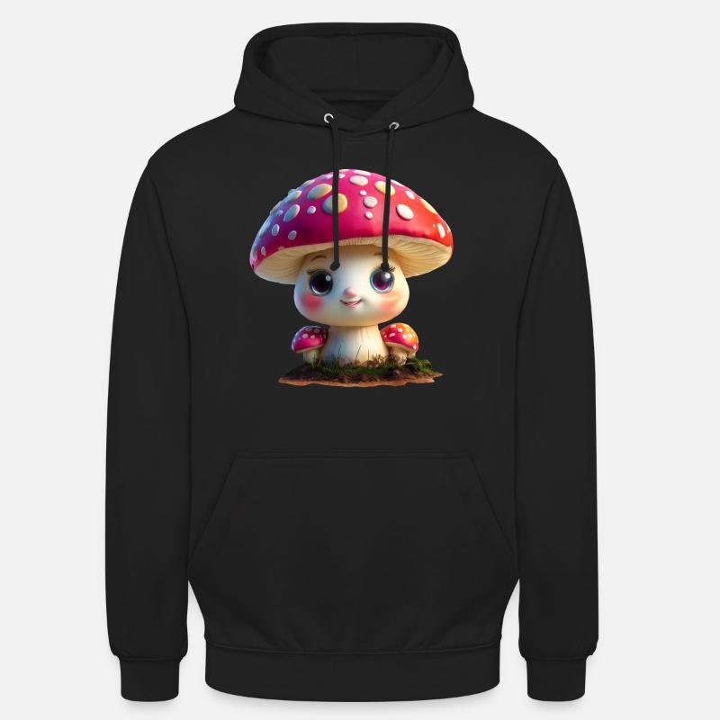 cute toadstool - Unisex Hoodie - black