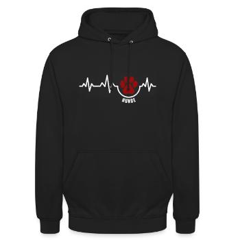 Heartbeat Hunde Shirt Für Hundefruende - Unisex Hoodie - Schwarz - Vorne - Alina (178cm) & Michal (187cm)
