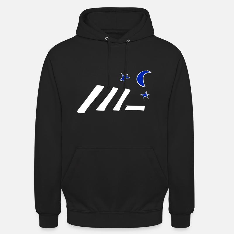 symbole étoile lune lignes - Sweat-shirt à capuche unisexe - noir