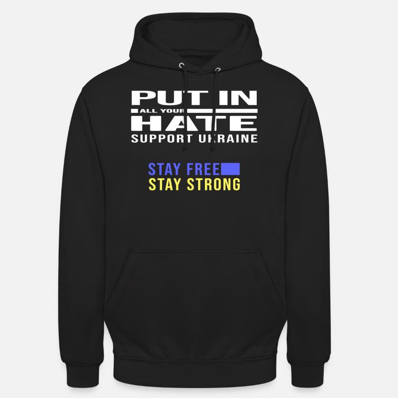 liberté ukraine paix no poutine - Sweat-shirt à capuche unisexe - noir