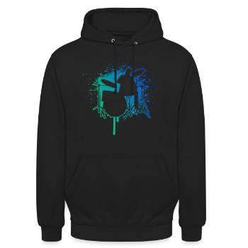 Schlagzeugspieler Schlagzeuger Schlagzeug - Unisex Hoodie - Schwarz - Vorne - Alina (178cm) & Michal (187cm)