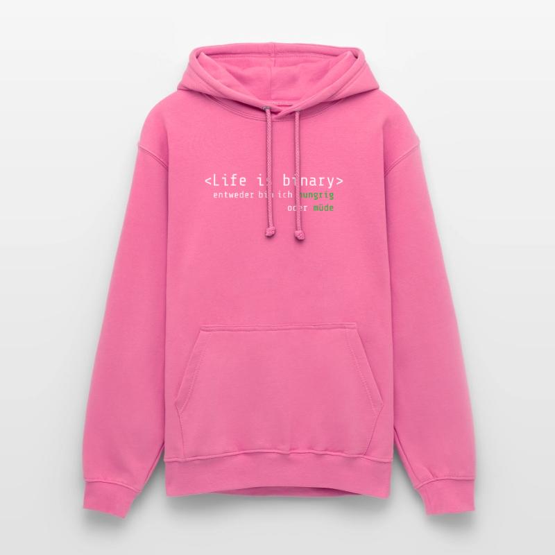 Life is Binary: Hungrig oder müde Unisex Hoodie