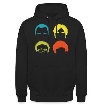 The Big Bang Theory Schlaue Köpfe Team Pop Art - Unisex Hoodie - Schwarz - Vorne - Alina (178cm) & Michal (187cm)