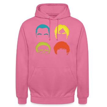 The Big Bang Theory Schlaue Köpfe Team Pop Art - Unisex Hoodie - Pink - Vorne - Alina (178cm) & Michal (187cm)