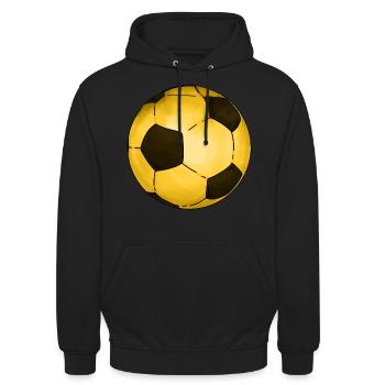 Football Sticker Black Gold Ball - Unisex Hoodie - black - Front - Alina (178cm) & Michal (187cm)