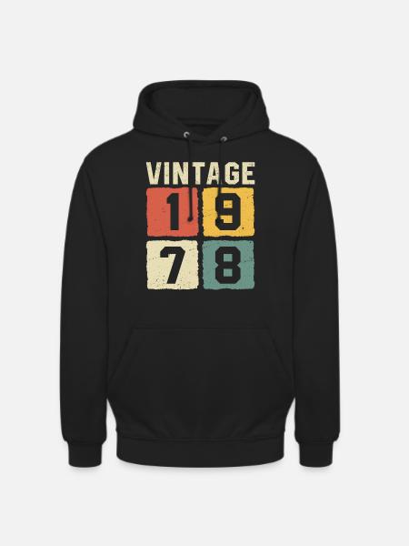 Millésime 1978 Né en 1978 - Sweat-shirt à capuche unisexe - noir