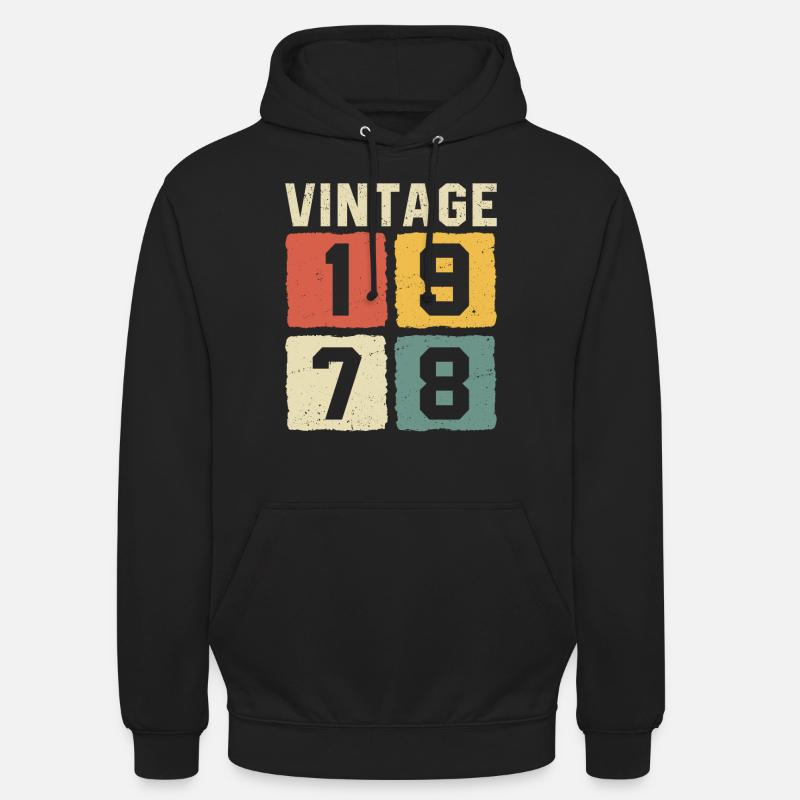 Millésime 1978 Né en 1978 - Sweat-shirt à capuche unisexe - noir