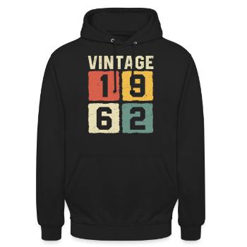Vintage 1962 Geboren 1962 - Unisex Hoodie - Schwarz - Vorne - Alina (178cm) & Michal (187cm)