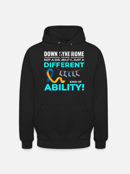 Down Syndrome Awareness Different Ability - Unisex Hoodie - black