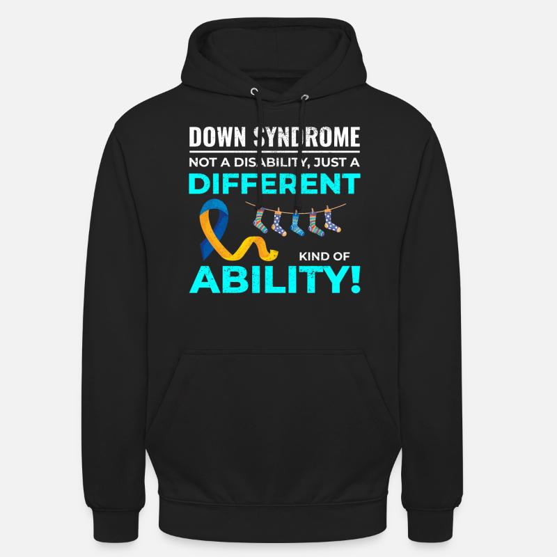 Down Syndrome Awareness Different Ability - Unisex Hoodie - black