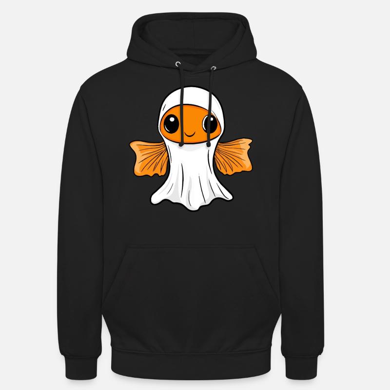 Goldfish Halloween Comic Ghost - Unisex Hoodie - black