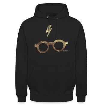 Harry Potter Brille und Narbe - Unisex Hoodie - Schwarz - Vorne - Alina (178cm) & Michal (187cm)