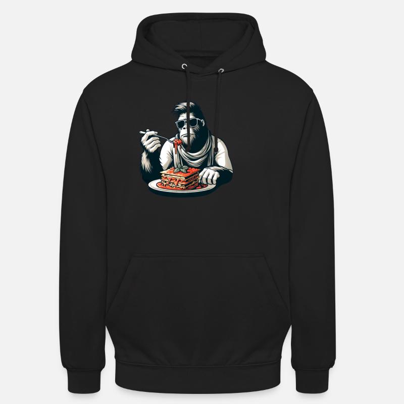 Bigfoot Sasquatch Lasagne Élégant Moderne - Sweat-shirt à capuche unisexe - noir