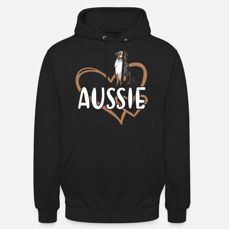 Chien Aussie Coeur - Sweat-shirt à capuche unisexe - noir