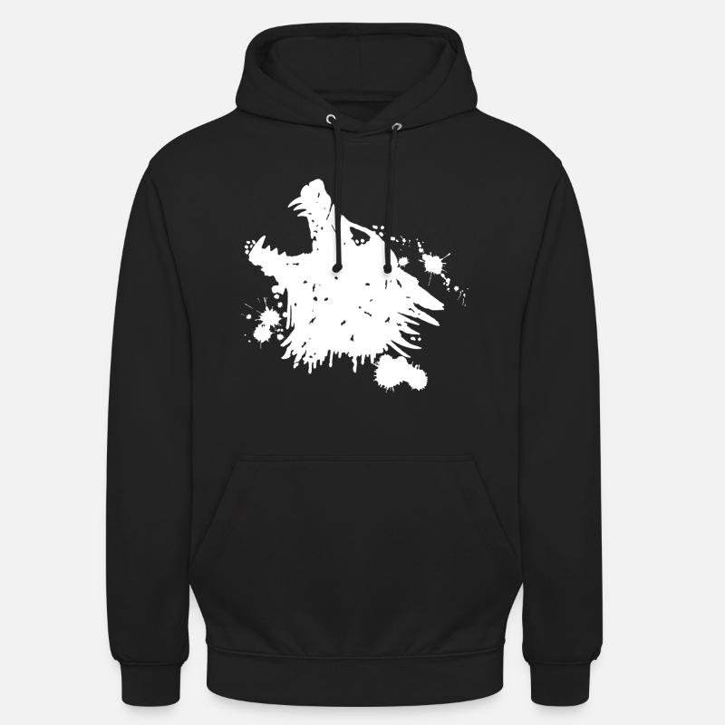Weißer Wolf heult - Unisex Hoodie - Schwarz