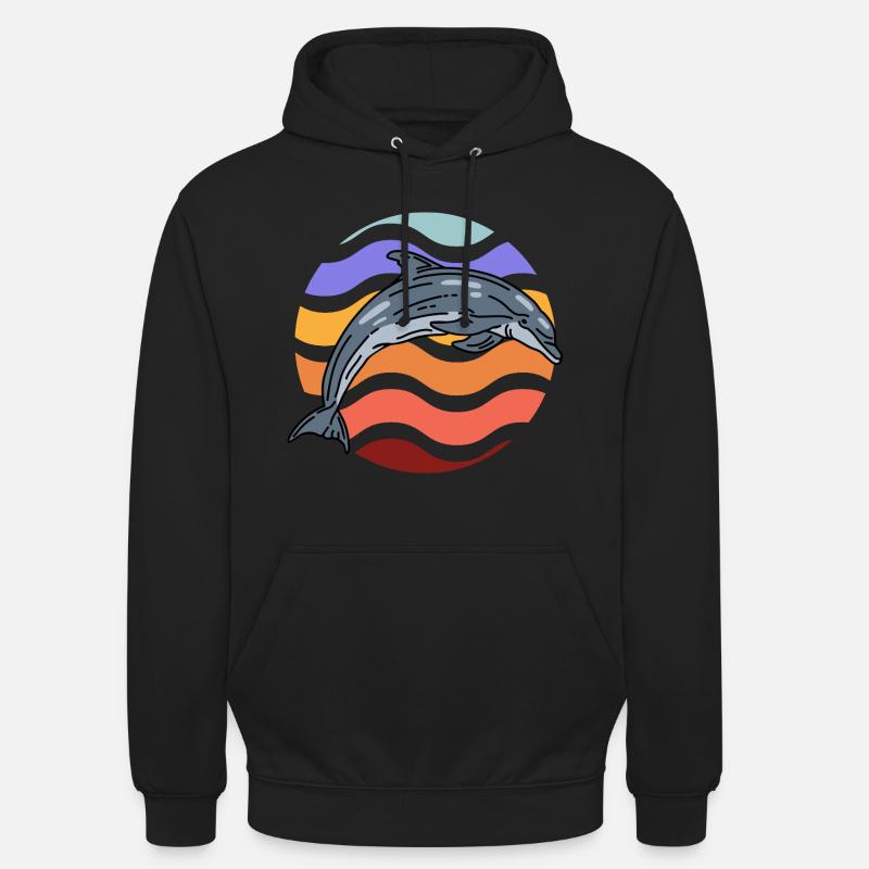 Dolphin in wave pattern Unisex Hoodie