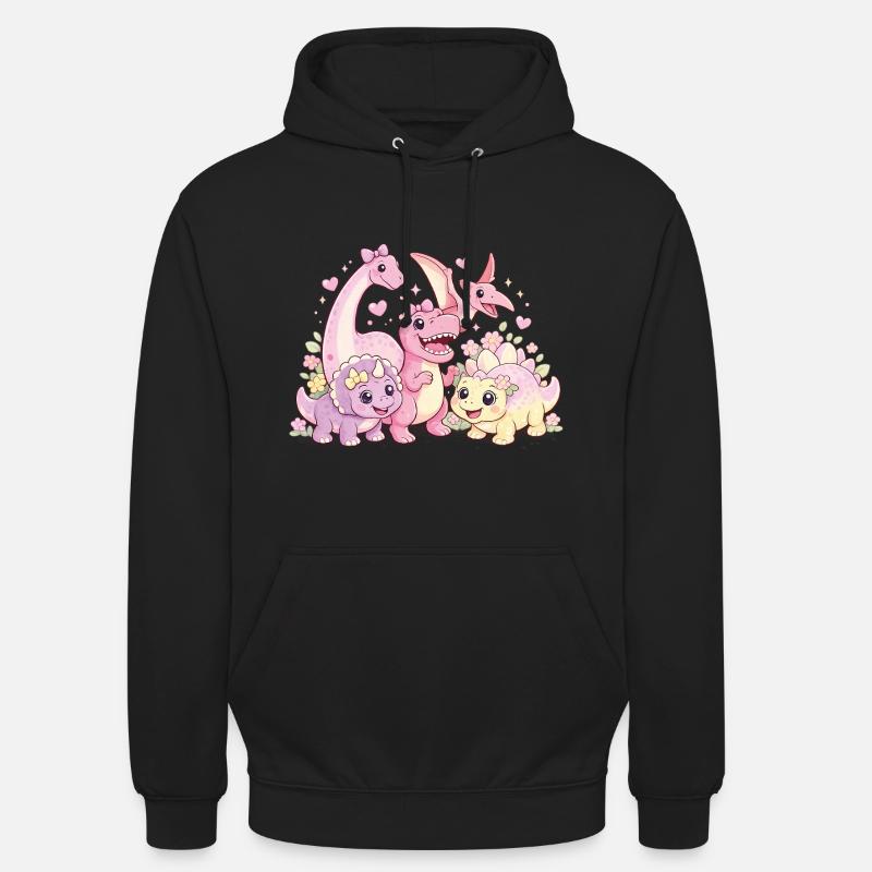 Meuble Troupe de Dinos Filles Mignonnes - Sweat-shirt à capuche unisexe - noir