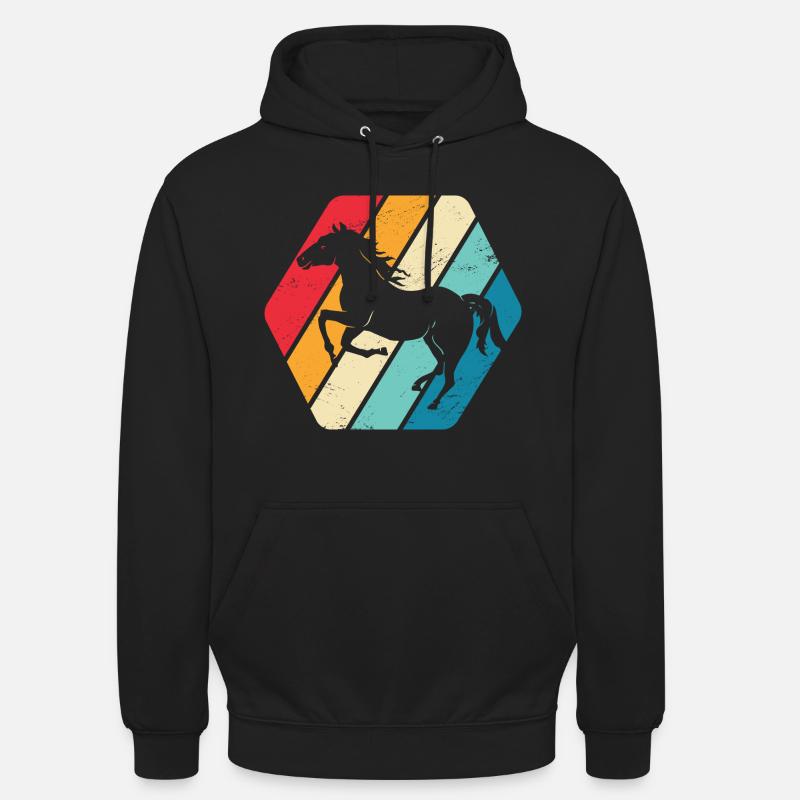 Cheval Etalon Équitation Rétro - Sweat-shirt à capuche unisexe - noir