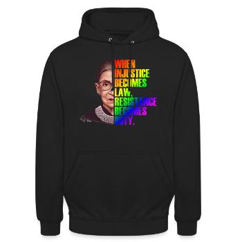 When Injustice Becomes Law Resistance Becomes Duty - Unisex Hoodie - Schwarz - Vorne - Alina (178cm) & Michal (187cm)