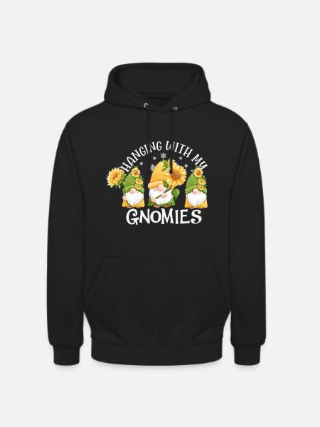 hanging with my gnomies - Unisex Hoodie - black