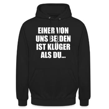 Duo de dictons intelligents - Sweat-shirt à capuche unisexe - noir - Devant - Alina (178cm) & Michal (187cm)