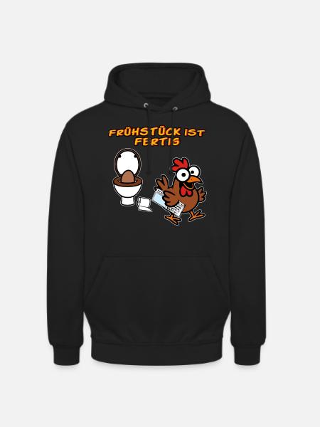 Chicken Makes Breakfast Funny Chickens - Unisex Hoodie - black