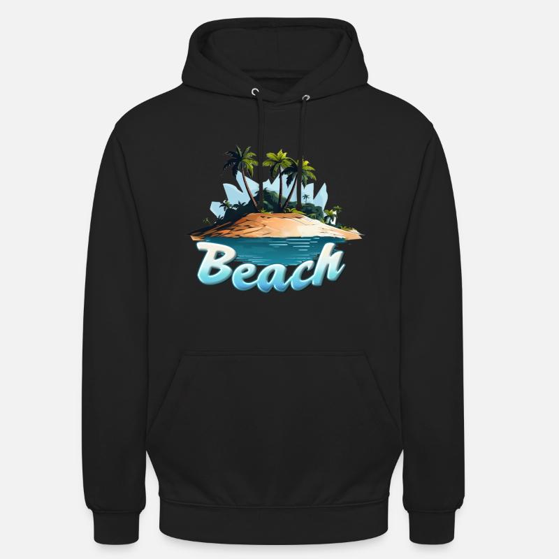 Motif de bande dessinée Beach Beach - Sweat-shirt à capuche unisexe - noir