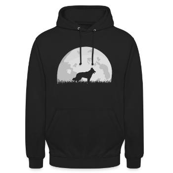 Berger suisse blanc de pleine lune - Sweat-shirt à capuche unisexe - noir - Devant - Alina (178cm) & Michal (187cm)