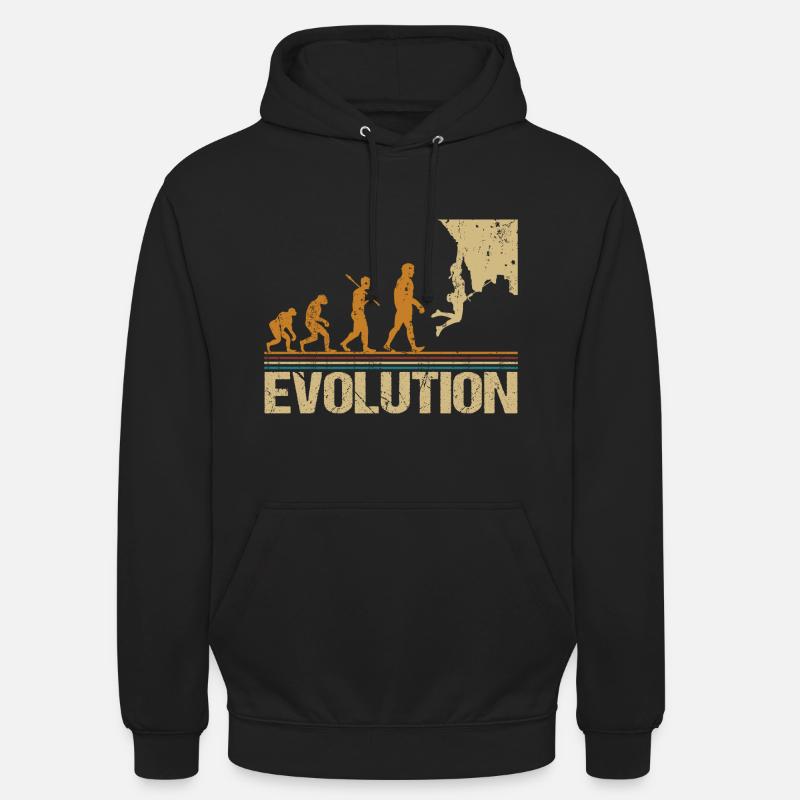 Evolution Escalade Drôle drôle pour les grimpeurs - Sweat-shirt à capuche unisexe - noir