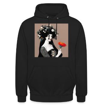 Elysia, digital painting - Unisex Hoodie - black - Front - Alina (178cm) & Michal (187cm)