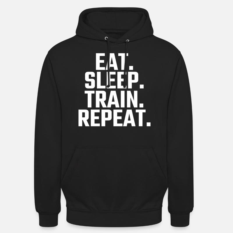 Eat Sleep Train Repeat - Sweat-shirt à capuche unisexe - noir
