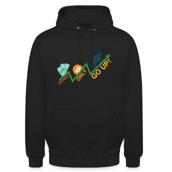 Stonks only go up Design - Unisex Hoodie - Schwarz - Vorne - Alina (178cm) & Michal (187cm)