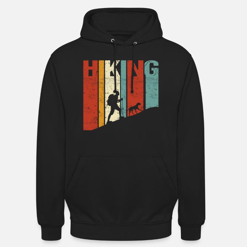 Randonner avec le chien Hiking - Sweat-shirt à capuche unisexe - noir