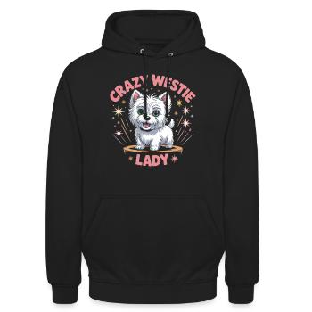Crazy Westie Lady Dog Cute Westie Dog Westie Lover - Unisex Hoodie - black - Front - Alina (178cm) & Michal (187cm)