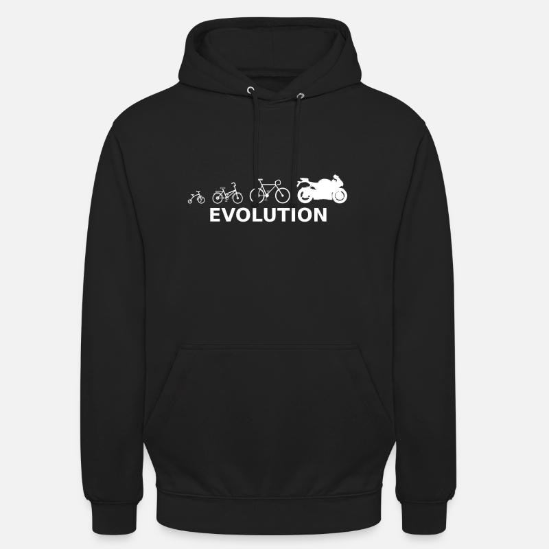 Evolution de la machine moto moto - Sweat-shirt à capuche unisexe - noir