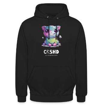 Lustiges Outfit für Gestresste, Dickkopf, Katze - Unisex Hoodie - Schwarz - Vorne - Alina (178cm) & Michal (187cm)