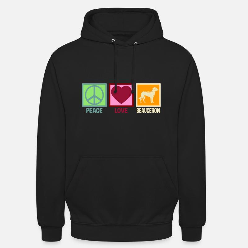 Beauceron Peace Love - Sweat-shirt à capuche unisexe - noir