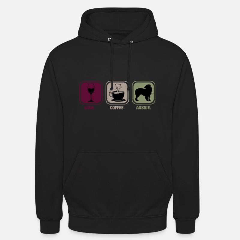 Aussie Australian Shepherd Wein Kaffee - Unisex Hoodie - Schwarz