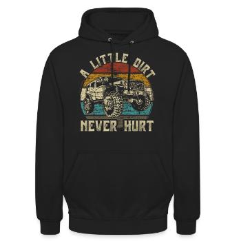 Off Road Off-Road Vehicle 4x4 All-Wheel Drive Car Retro - Unisex Hoodie - black - Front - Alina (178cm) & Michal (187cm)