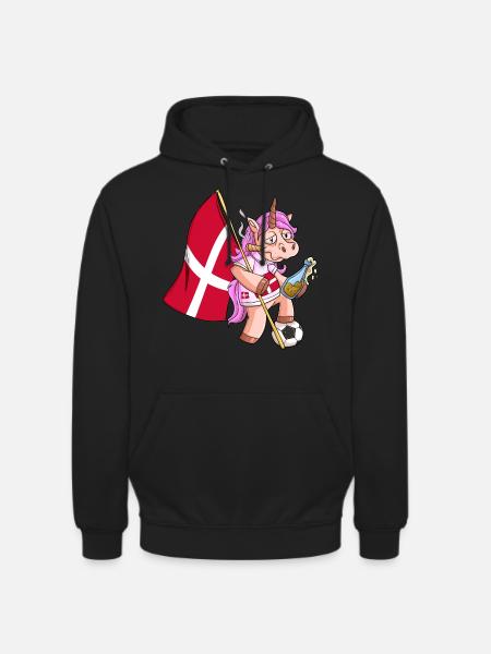 Dänisches Party Einhorn - Unisex Hoodie - Schwarz