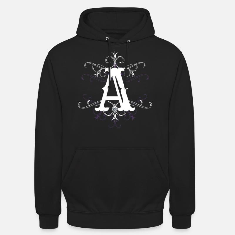 Lettre A, point A) - Sweat-shirt à capuche unisexe - noir