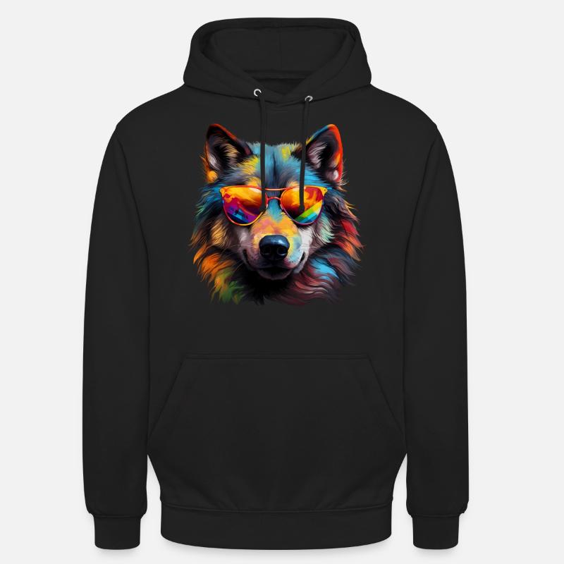 Wolf Sonnenbrille - Unisex Hoodie - Schwarz